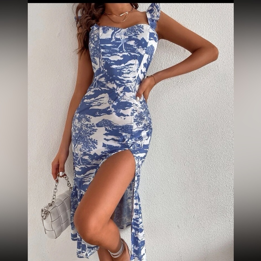 Blue Slit Dress​​​​​​​​​